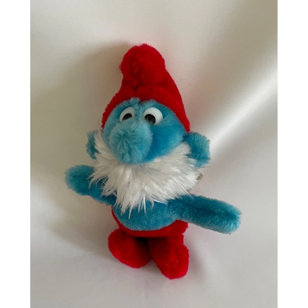 The Smurfs Papa Smurf 7" 80's Wallace Berrie toys stuffed Vintage Plush Cartoon